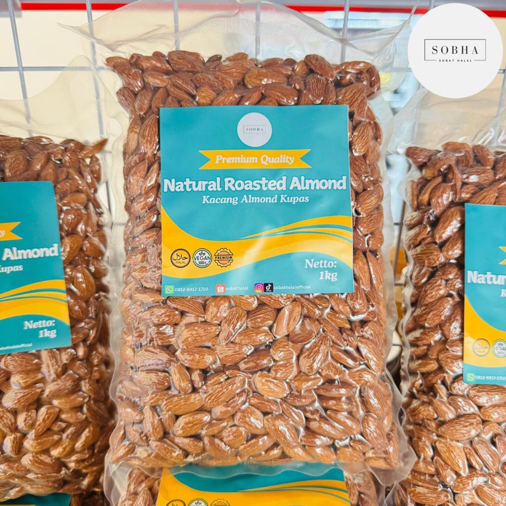 

Natural Roasted Almond - Kacang Almond Kupas Original Matang Kualitas Premium 1KG