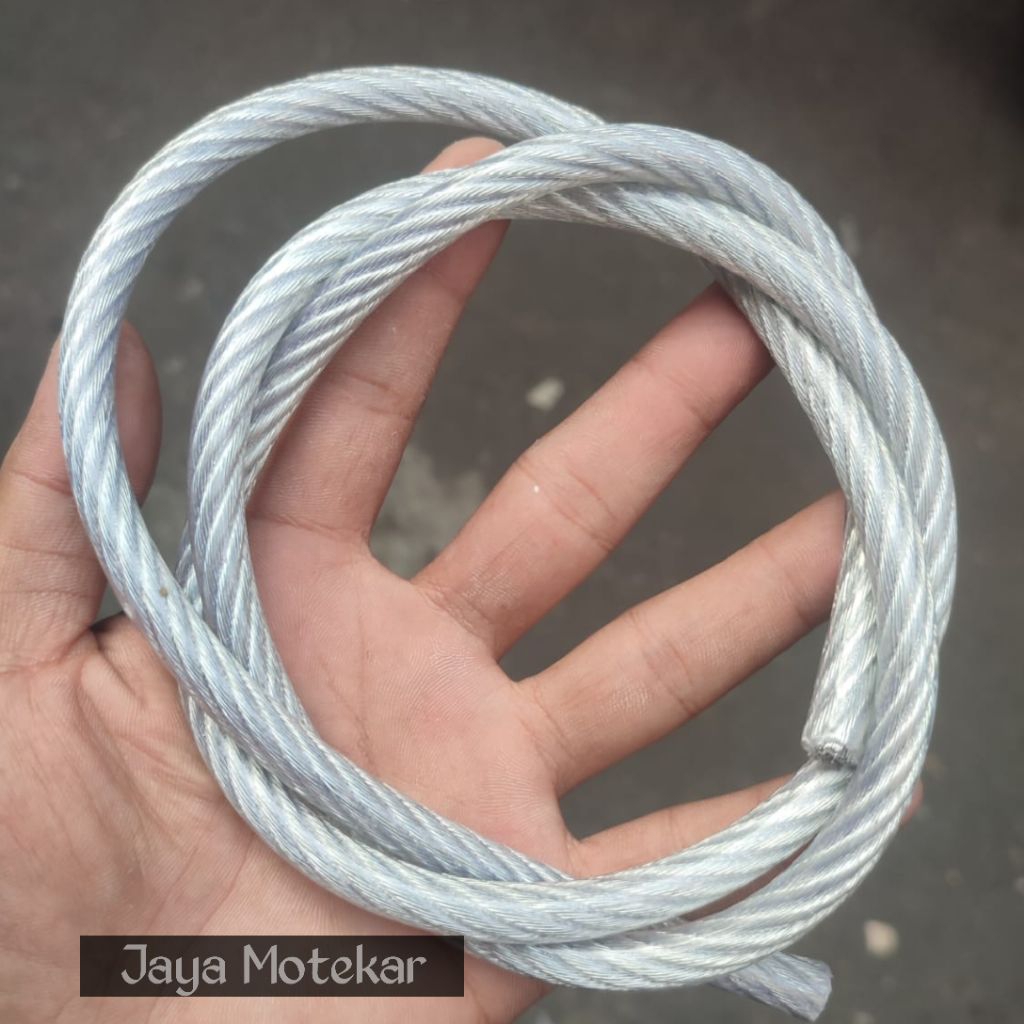 1 meter tali sling baja kawat seling lapis plastik PVC 8 mm
