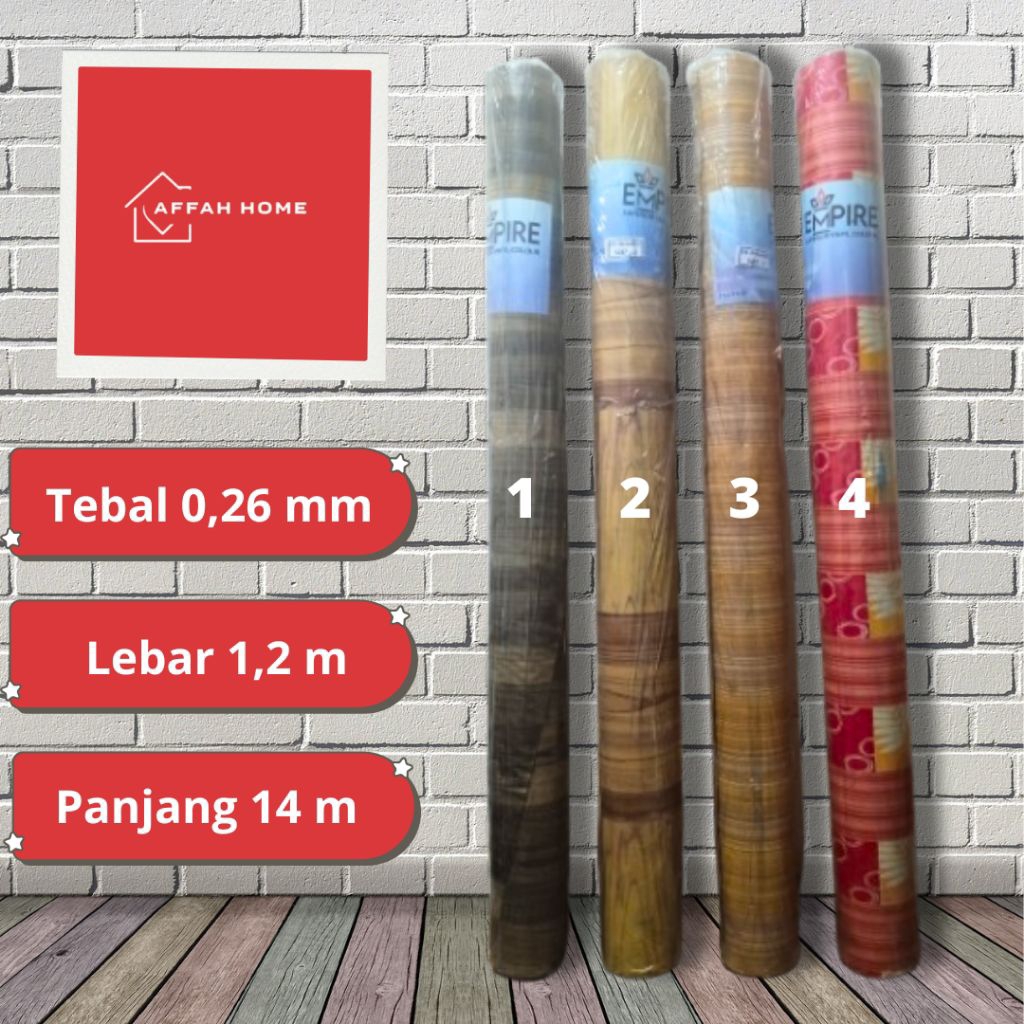 karpet lantai vinyl beragam motif untuk alas ruang tamu - tikar lantai plastik per roll atau meteran