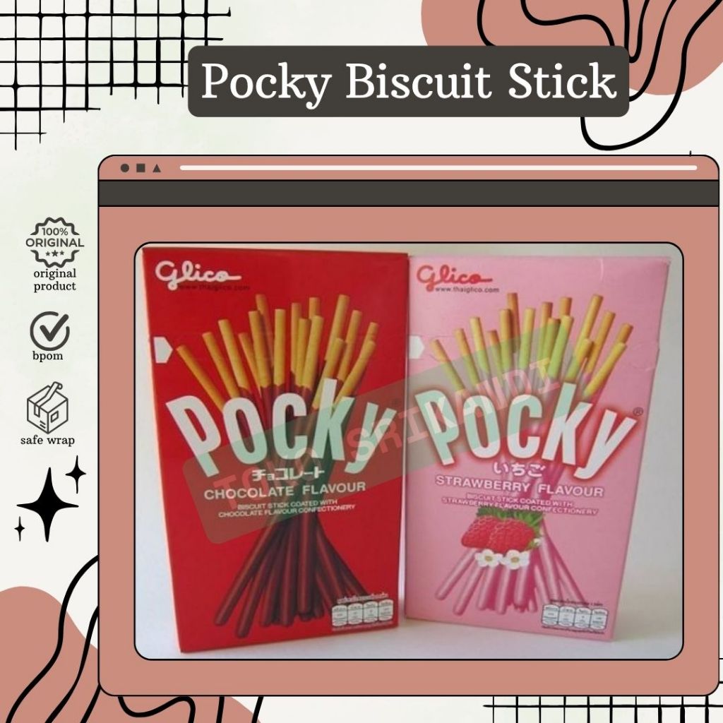 

Pocky Biscuit Stik Chocolate kotak l Pocky Biscuit Stik Strawberry kotak