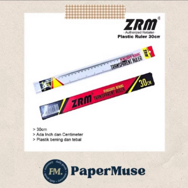 

Penggaris 30cm ZRM Satuan - Alat Ukur Lurus untuk Sekolah dan Kantor
