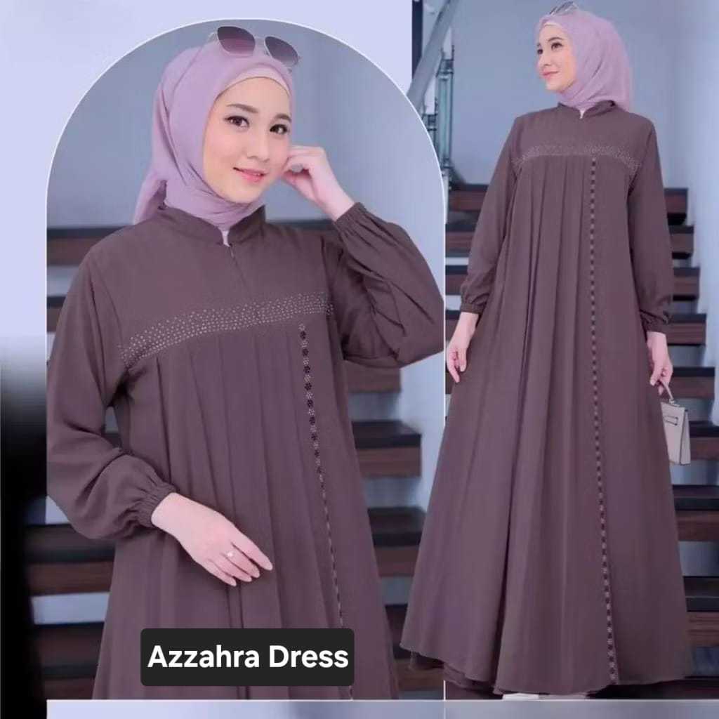 Azzahra Dress Gamis Wanita Kekinian Cerruty Babydoll Premium