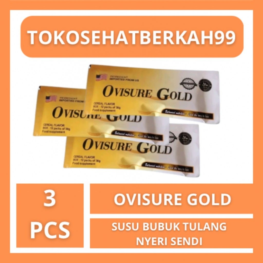 

3 Sachet OVISURE GOLD Asli Original Minuman Susu Bubuk Atasi Nyeri Sendi Tulang Keropos