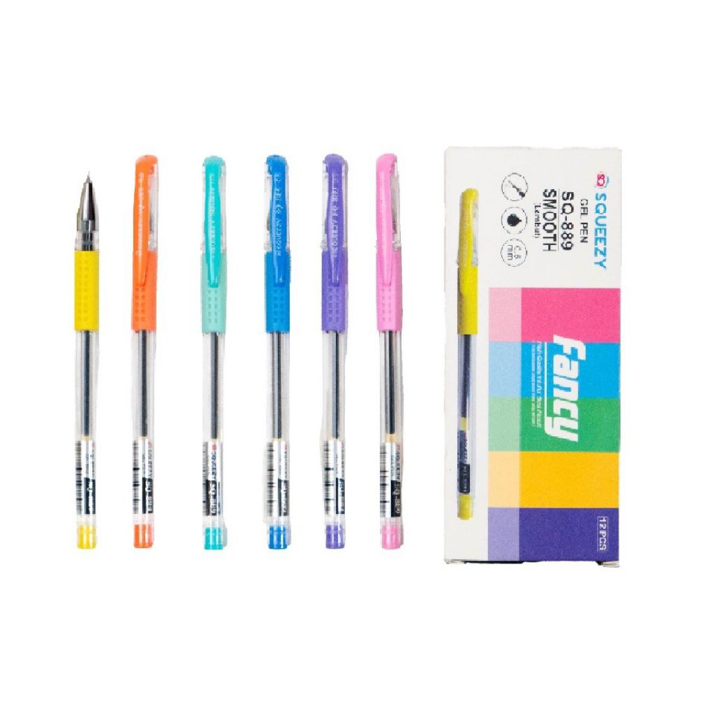 

Pulpen Bolpoin Gel Squeezy Fancy 0,5 mm Hitam 12 Pcs