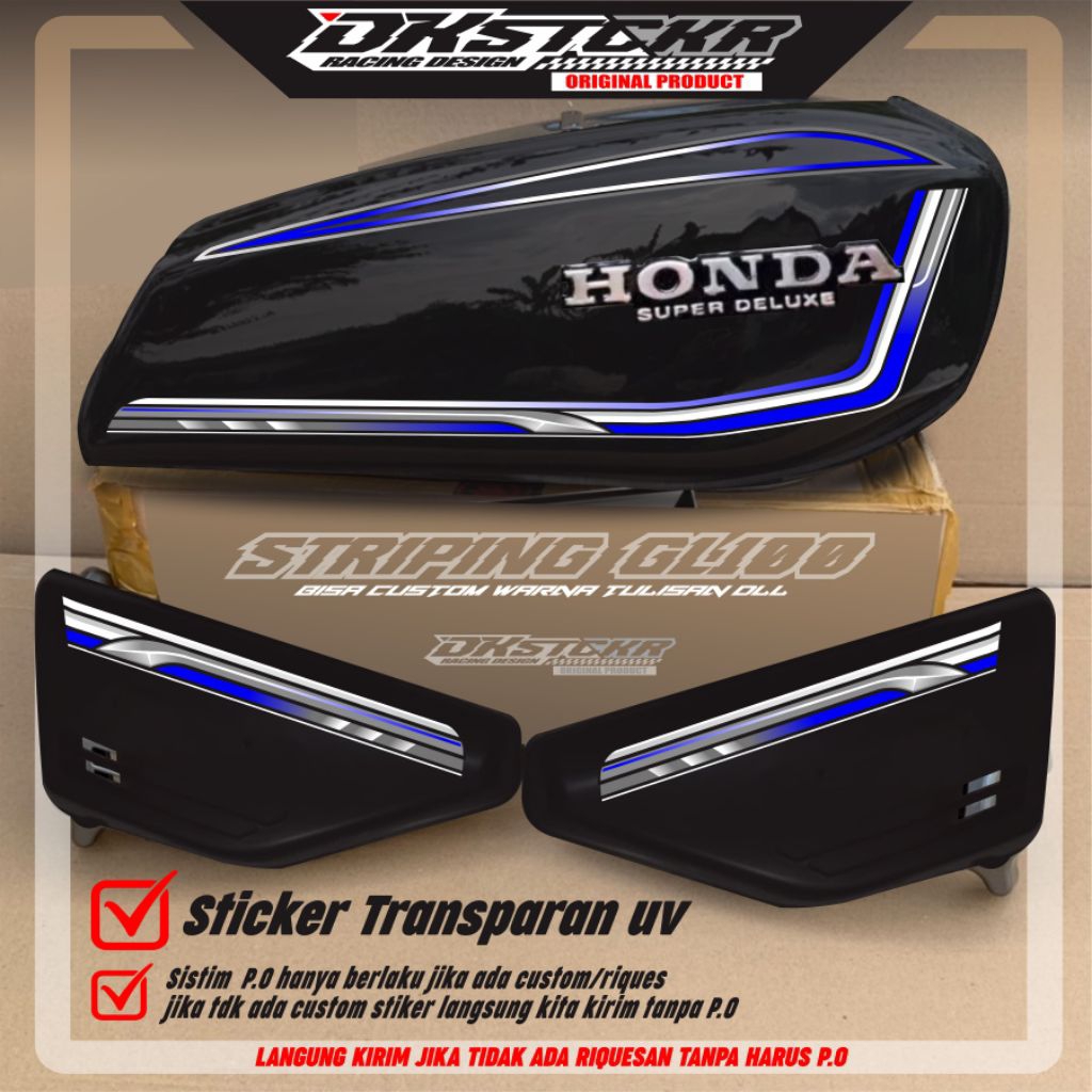STRIPING GL 100 - STRIPING GL 100 CUSTOM - STRIPING GL 100 TRANSPARAN - STRIPING GL 100 BIRU MERAH U