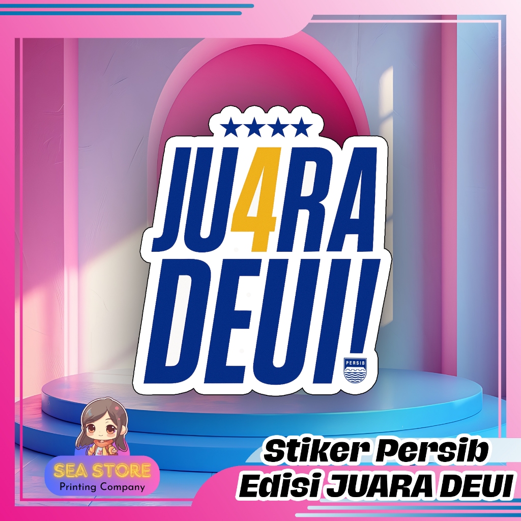 PAKET 20PCS STIKER PERSIB SPECIAL EDITION "JUARA DEUI" MURAH