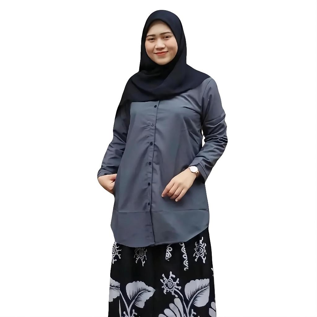 Tunik Muslimah Santri Katun Tebal – Baju Ngaji Wanita Lengan Panjang Sopan & Adem