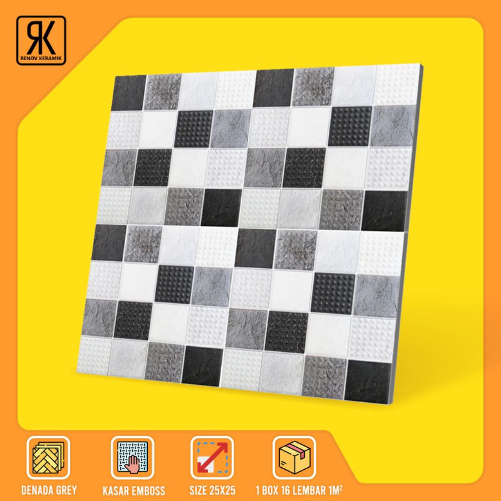 KERAMIK LANTAI KASAR TIERRA DENADA GREY 25X25