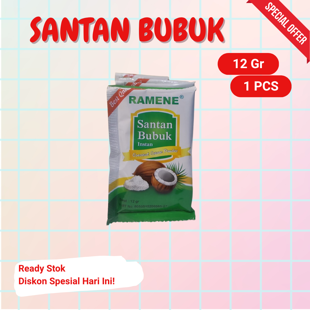 

Santan Bubuk Ramene 12gr per Sachet – Santan Instan Praktis & Gurih untuk Masakan dan Minuman