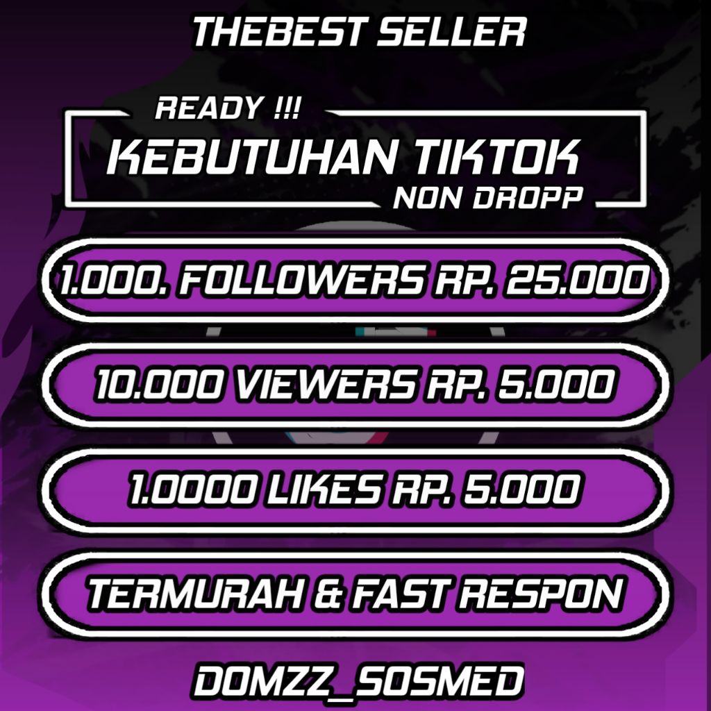 [NON DROP] PENAMBAH FOLLOWERS VIEWERS LIKE TIKTOK TERMURAH FAST