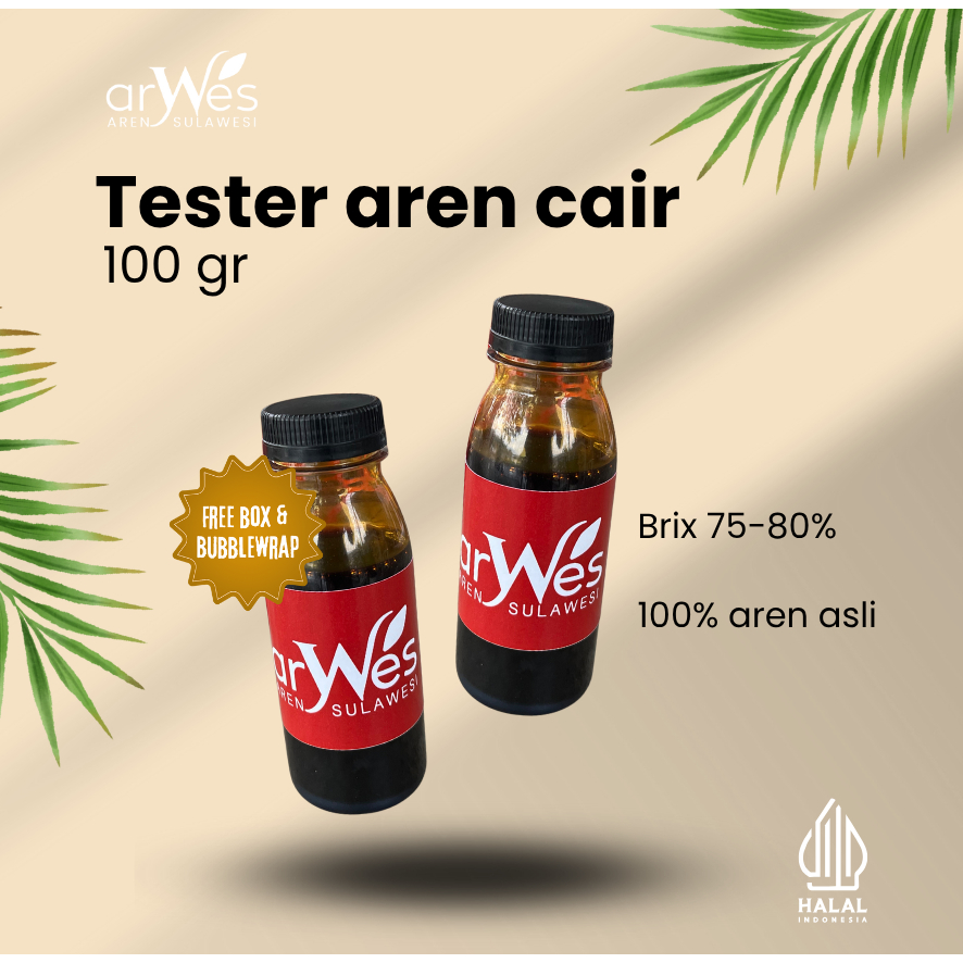 

Tester Gula Aren Premium Organik Cair 100gr - Arwes