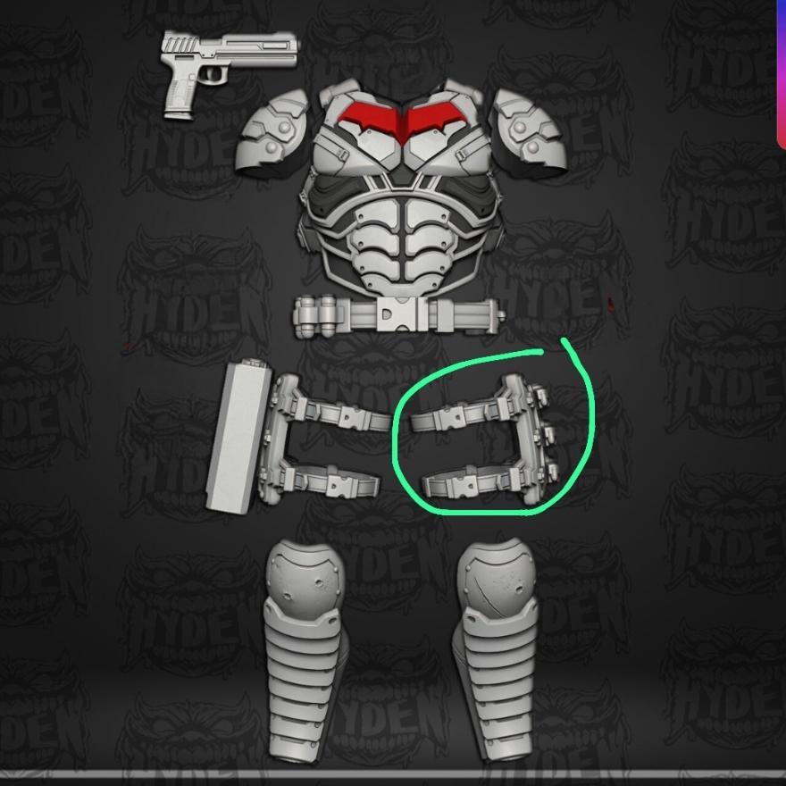 Holster paha Red Hood Batman untuk Kitbash Action Figure Muff Toys Notaman Shf NWToys Vtoys Romankey