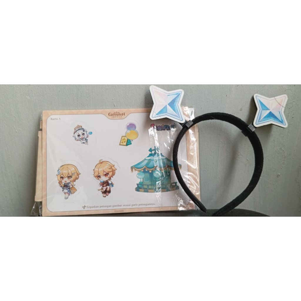 Paper Standew Official Genshin Impact Traveler Lumine Aether + Bando Primogems Freebies