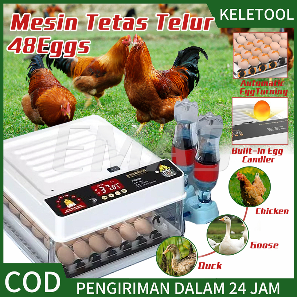 48 Egg  Mesin Tetas Telur  Mesin Alat Penetas Tetas Telur  Smart InCubator  Full Otomatis Digital Ra