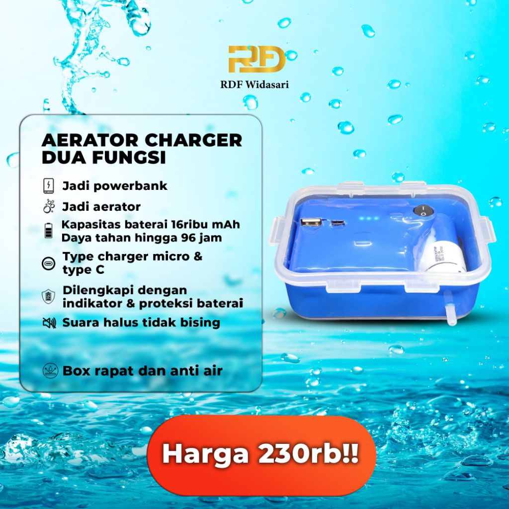 Aerator Charger/Cas Baterai 8 Angin Kencang Suara Halus