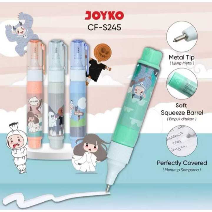 

( 1 PACK ) Correction Fluid CF-S245 Indonesian Ghost JOYKO Cairan Koreksi Penghapus Cair 1 PACK ISI 12 BIJI