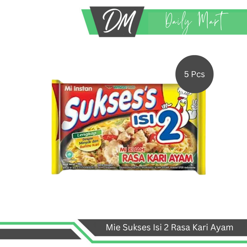 

Mie Sukses Isi 2 Rasa Kari Ayam (Harga Per 5 Pcs) - Mie Instan Enak Murah Besar Expired Lama
