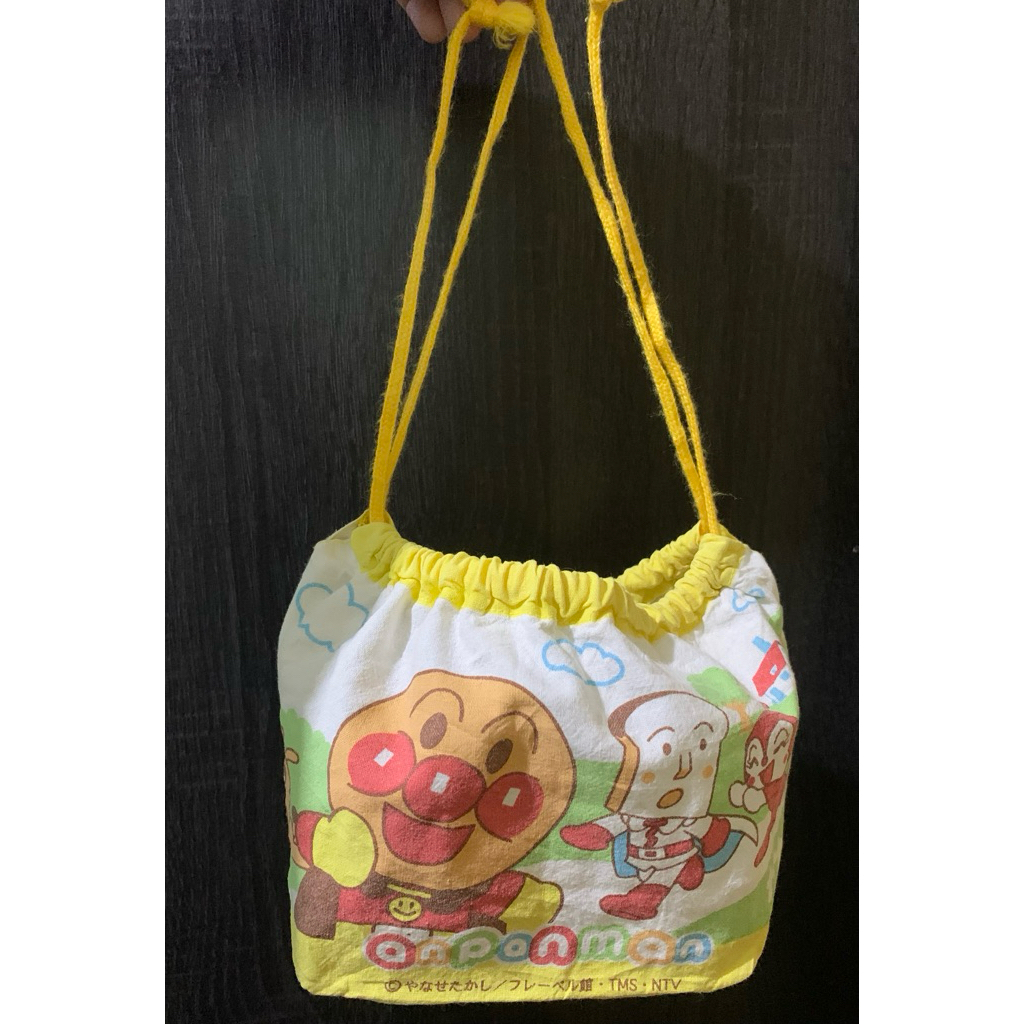Vintage Anpanman pouch drawstring tas serut pouch makeup