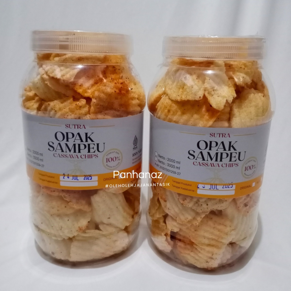 

Opak Sampeu Sutra Rasa Balado Keju Pedas Original - Opak Sampeu Kripik Singkong Chips 2000ML