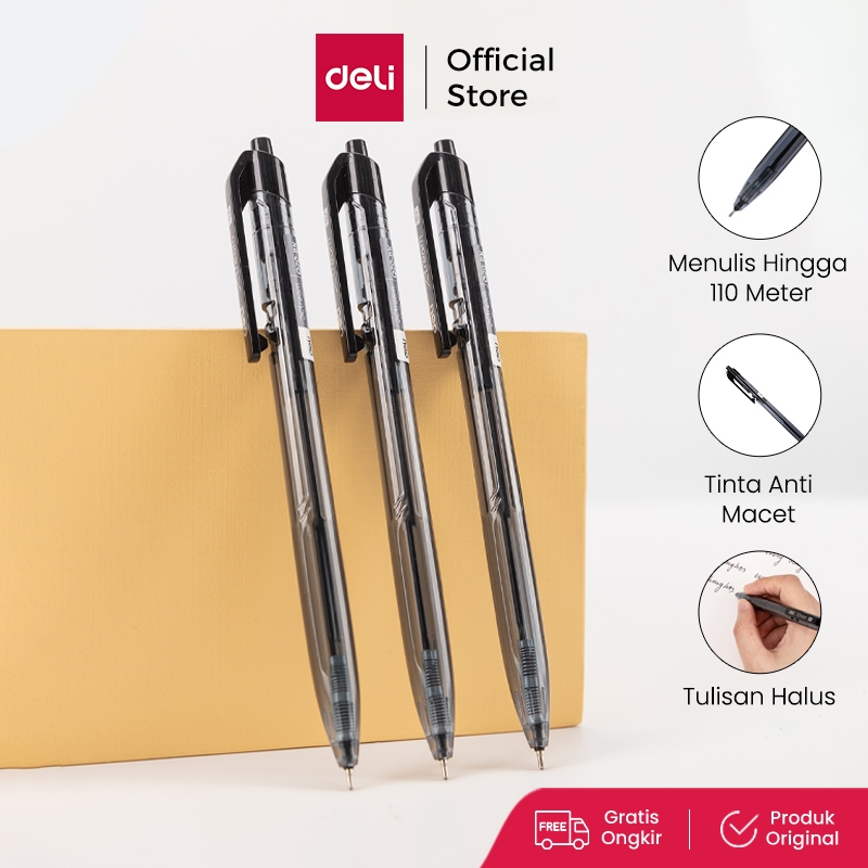 

Deli Pulpen / Ball Point Pen Mini tip Black 1BOX ISI 12PCS EQ20