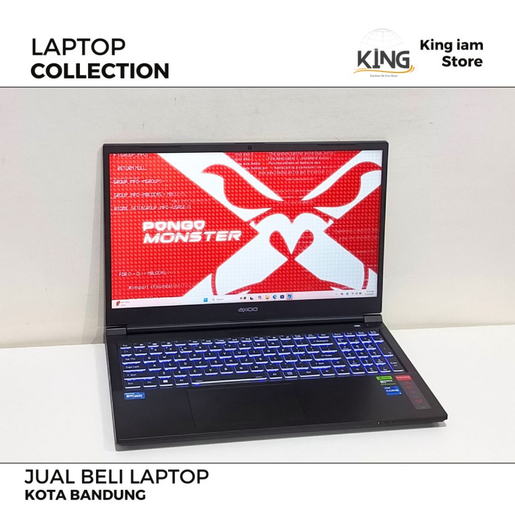 Laptop Gaming Axioo Pongo 725 i7 Gen 12 RTX 2050 | RAM 16GB SSD 512GB | Layar 144Hz | Second Mulus