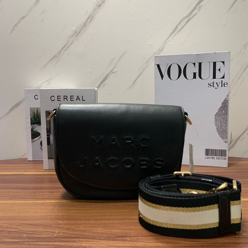 Tas Marc Jacobs Saddle Bag Flash Leather Black PRELOVED