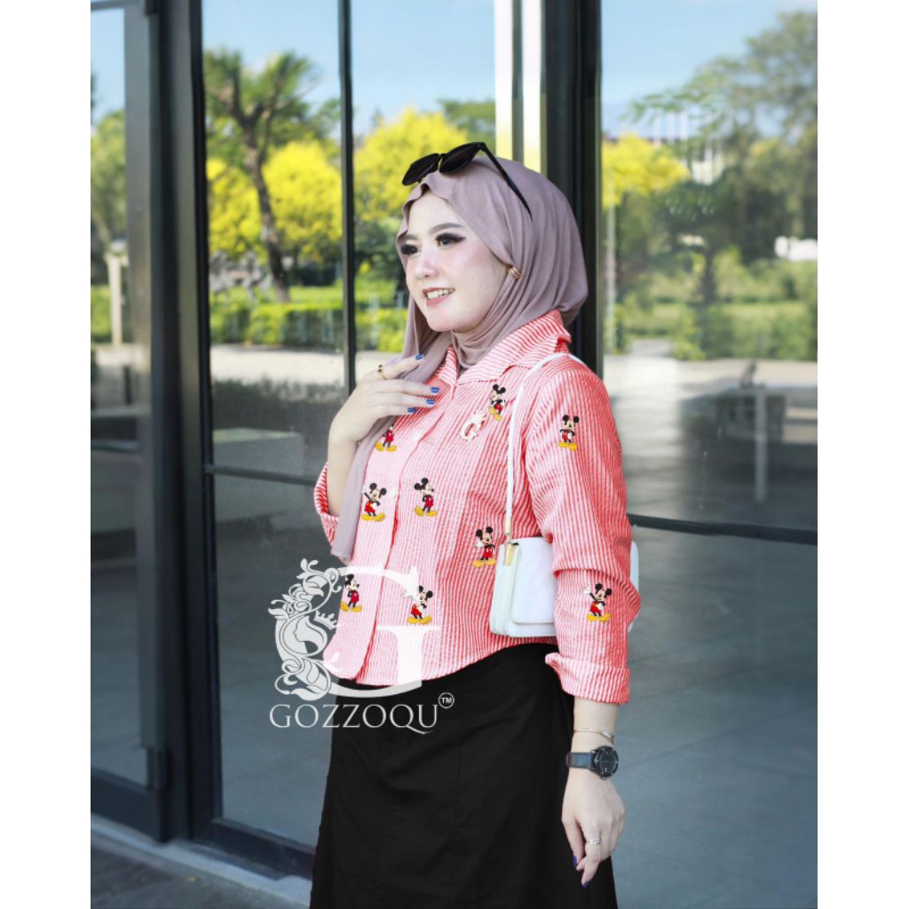 Hanami Set Rok - Katun Salur Bordir  , Ld 110 & Rok Belakang Karet