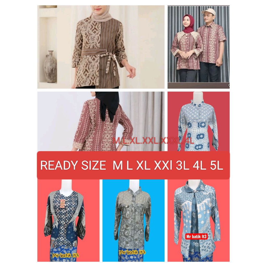 batik blus atasan wanita full katun 30s model terbaru  cocok untuk kantoran gaya masa kini