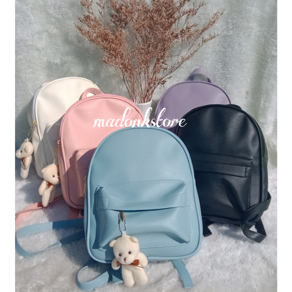 MADONKSTORE-Tas Ransel Wanita MONICA ONE SET BONEKA | Tas Ransel Terkini | Tas Ransel viral tik tok 