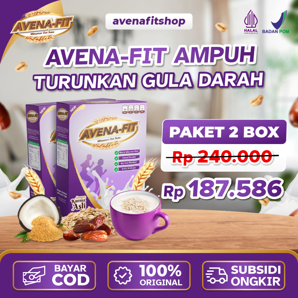 

PROMO 9.9!!! Avenafit Paket 2 Box Sarapan Sehat Sereal Oat Susu Kurma Solusi Turunkan Gula Darah Kolesterol Jaga Kesehatan Jantung 100% Asli Original