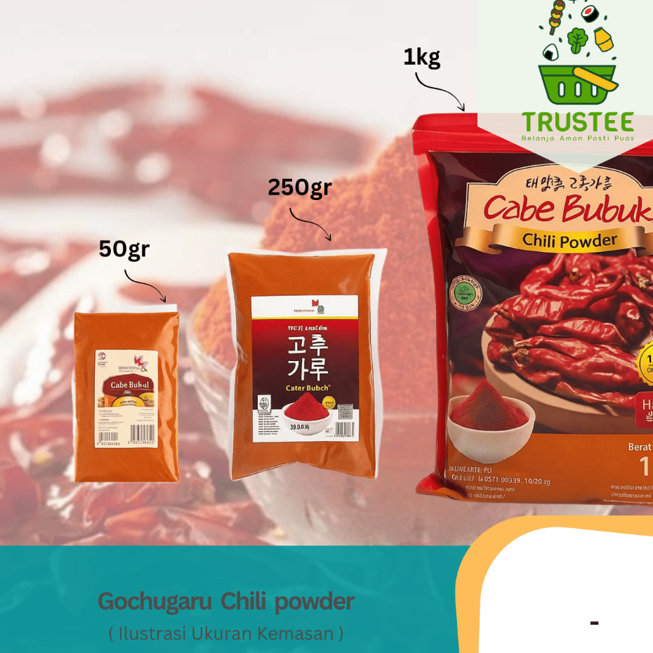 

Gochugaru HALAL MUI/ Bubuk Cabe Cabai Red Pepper Powder Korea - Kasar & Halus gochukaru 250 gr