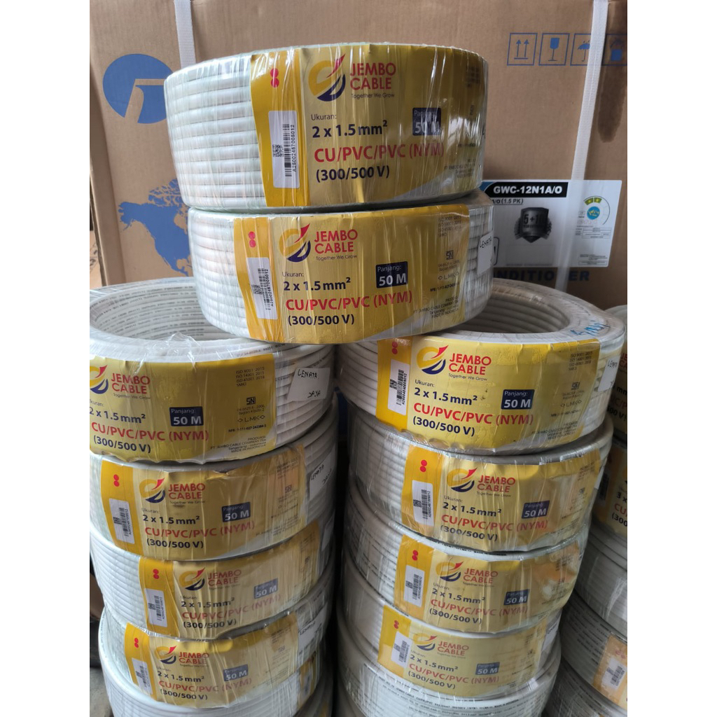 Kabel listrik 2x1.5 merk jembo harga permeter