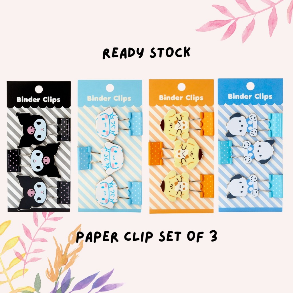 

Binder Clips Penjepit Kertas Sanrio Kuromi My Melody Cinnamoroll Japan