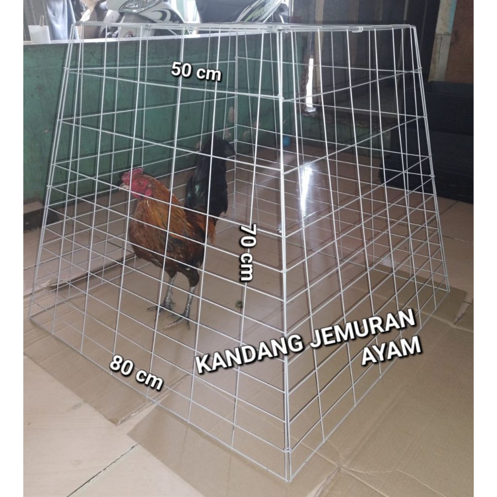 kandang jemuran ayam / kandang ayam lipat bentuk piramid ukuran 80x70x50