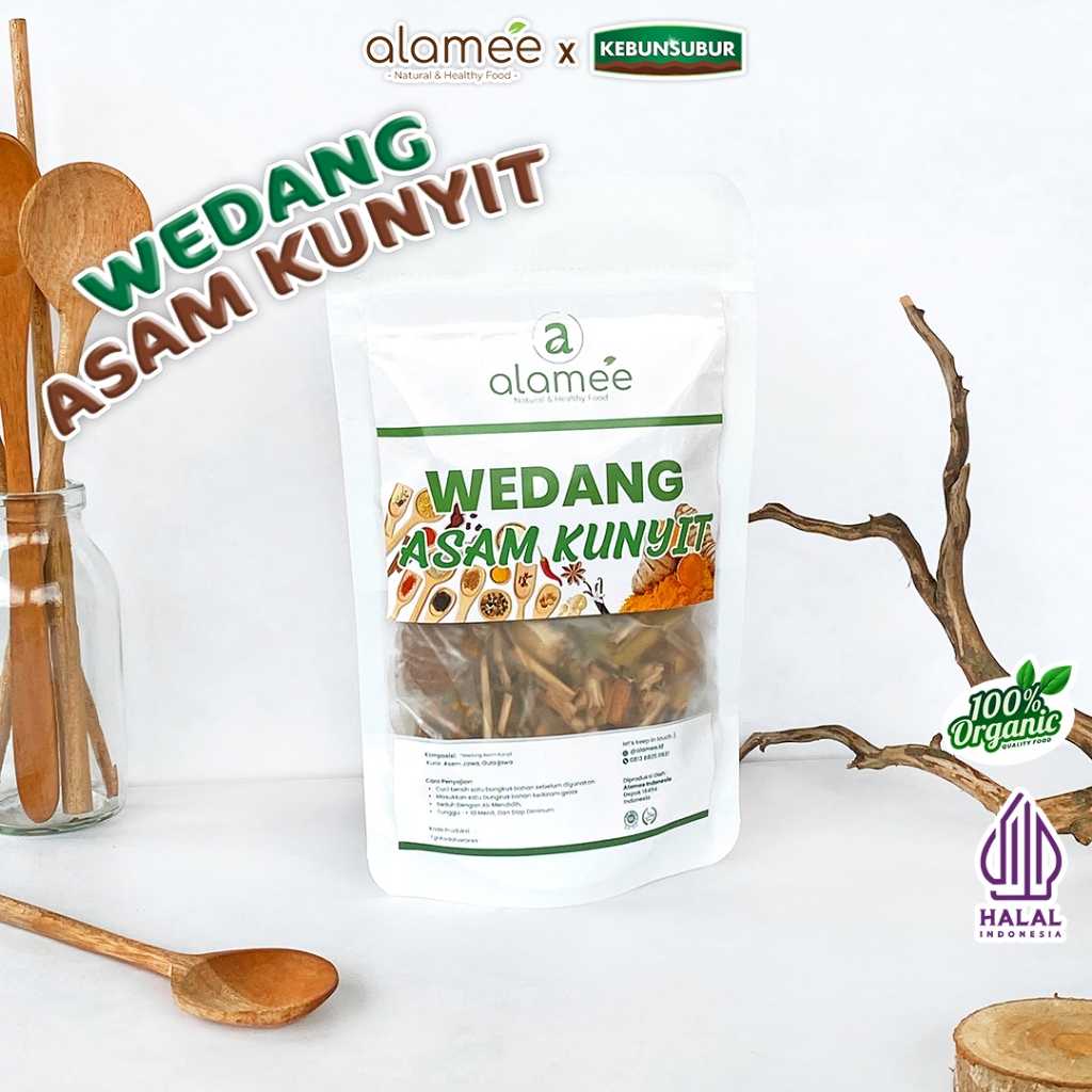 

ALAMEE Wedang Asam Kunyit Kunir Asem Asli Rempah Minuman Herbal Alami Lengkap Komplit Organik kebunsubur