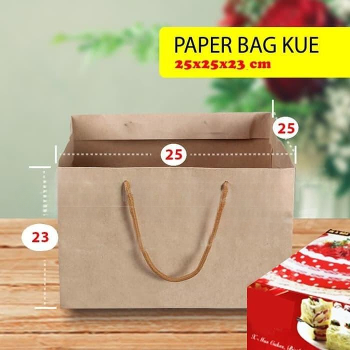 

Paper Bag Kue Cake Box isi 1 Pcs Ukuran 25 x 25 x 23 Cm Tas Jinjing Coklat Polos Tas Hampers Hadiah