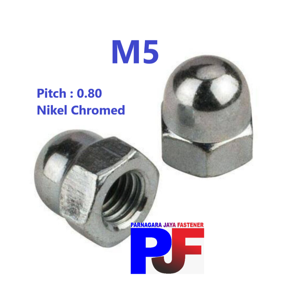 Mur Topi M5 / Cap Nut Nikel M5 / Cap Nut Chrome M5