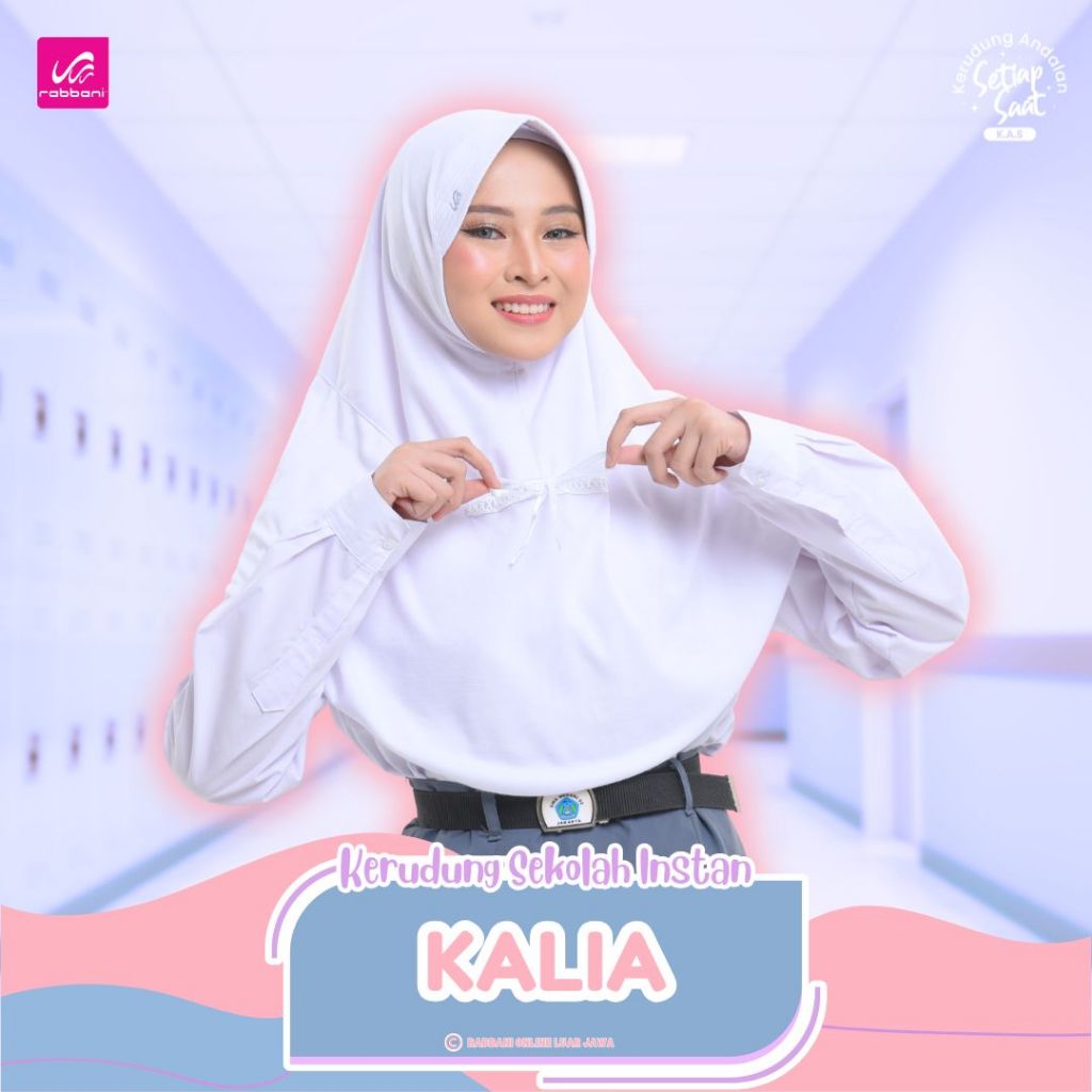 Rabbani - Kerudung Sekolah Kalia Pita Serut Depan