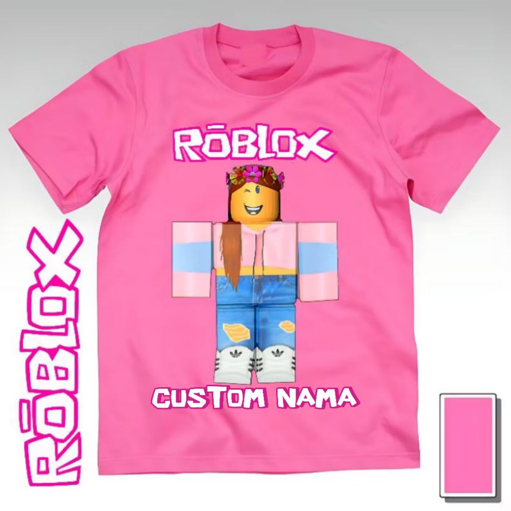 Kaos Baju Tshirt Custom Anak Perempuan Wanita Cewek Dewasa Roblox Robloks Roblok Robloc Robloxs
