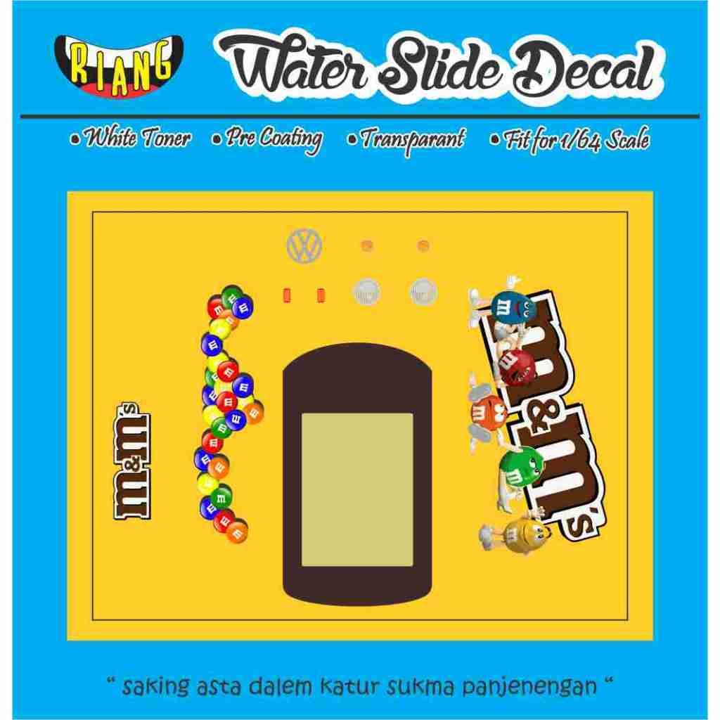 Decal Waterslide Hot Wheels Kool Kombi MnM