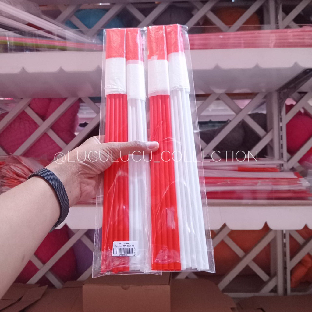 Bendera Merah Putih Stick / Bendera Merah Putih Plastik / Bendera Merah Putih Renteng