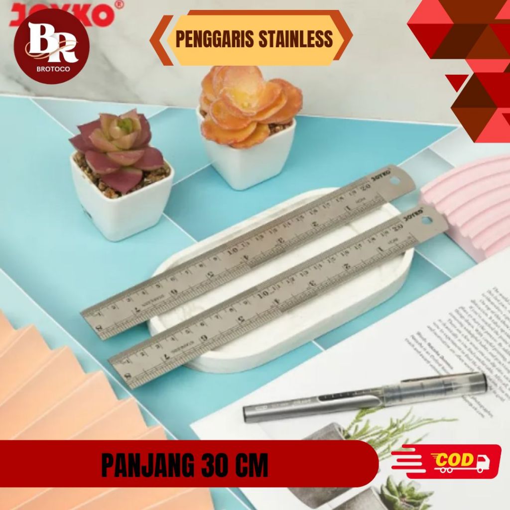 

[BROTOCO] Penggaris Besi Joyko 30 cm RL-ST30 - Ruller Stainless