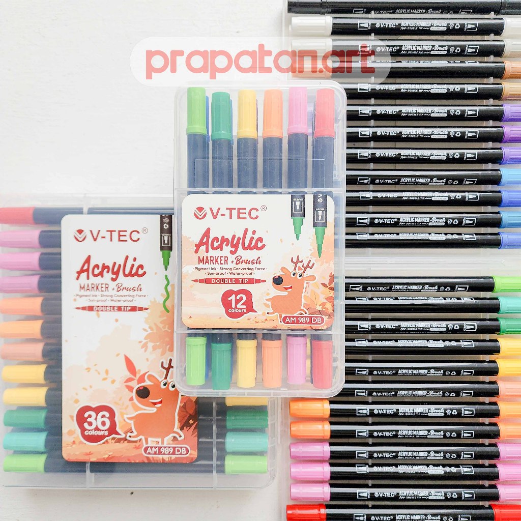 

V-TEC Acrylic Marker Set AM989DB | Spidol Akrilik