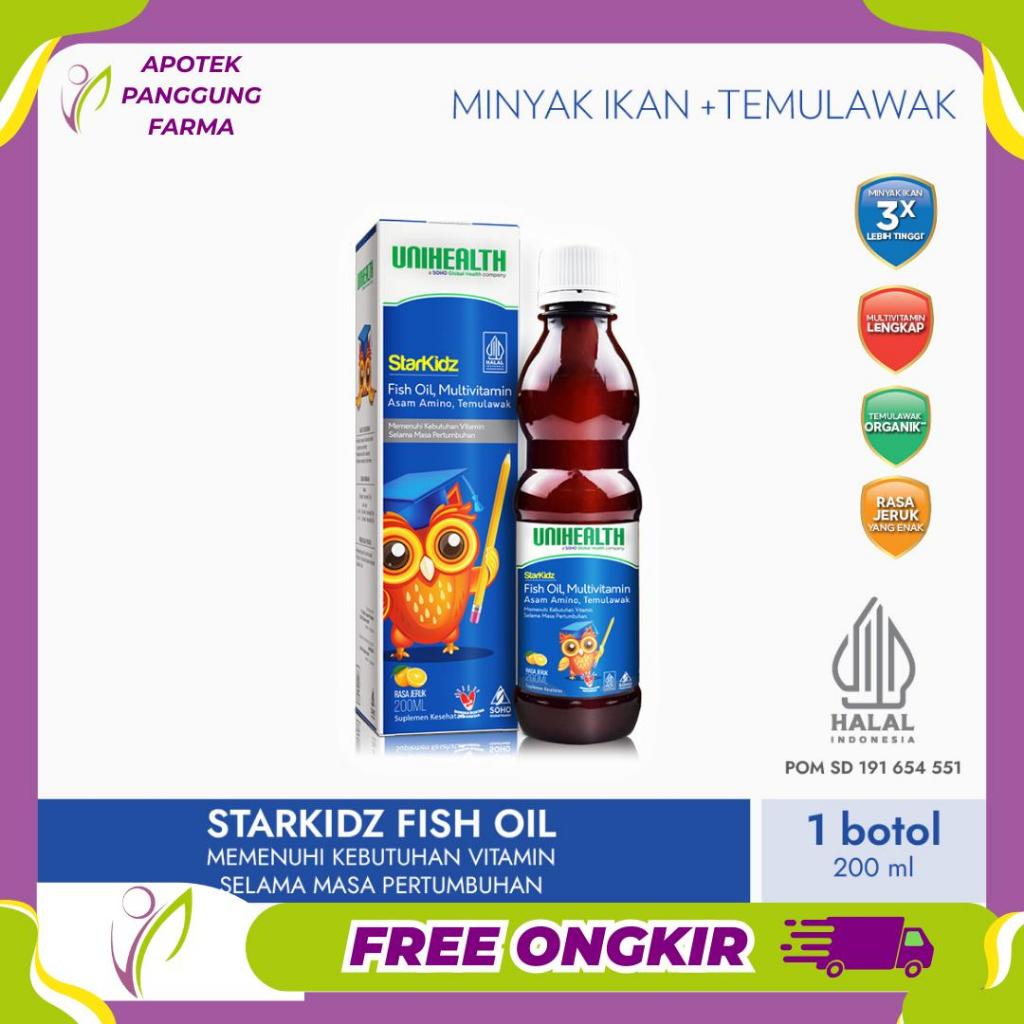 Starkidz Fish Oil - Minyak Ikan untuk Penambah Nafsu Makan Anak 200 Ml Unihealth