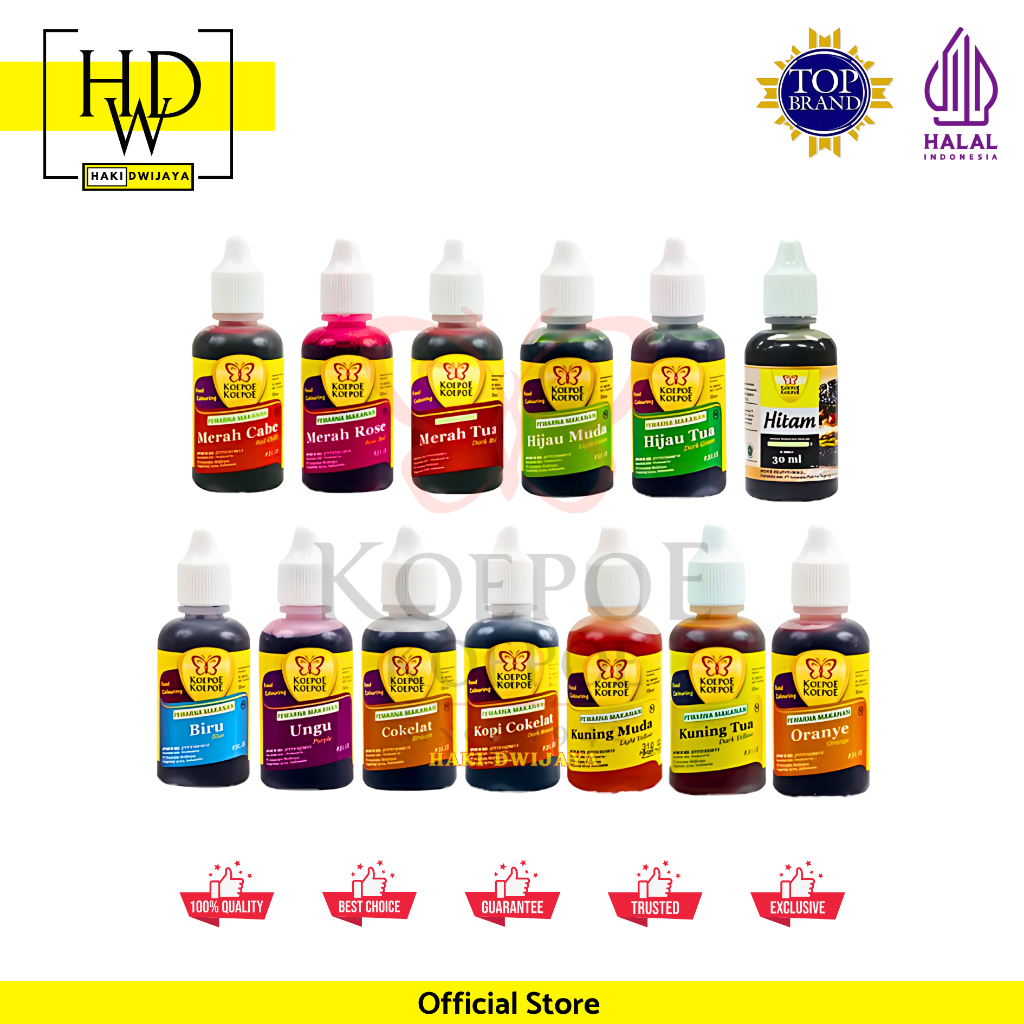

Koepoe Koepoe Pewarna Makanan Warna Cerah & Aman 30ml Kemasan Botol