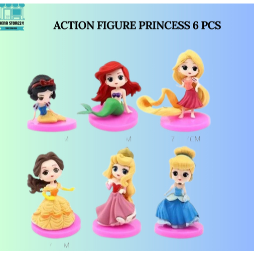 

Topper Q versi mini 6 Princess putri kecil gadis kecil dekorasi kue ulang tahun ornamen kreatif Pajangan Figure