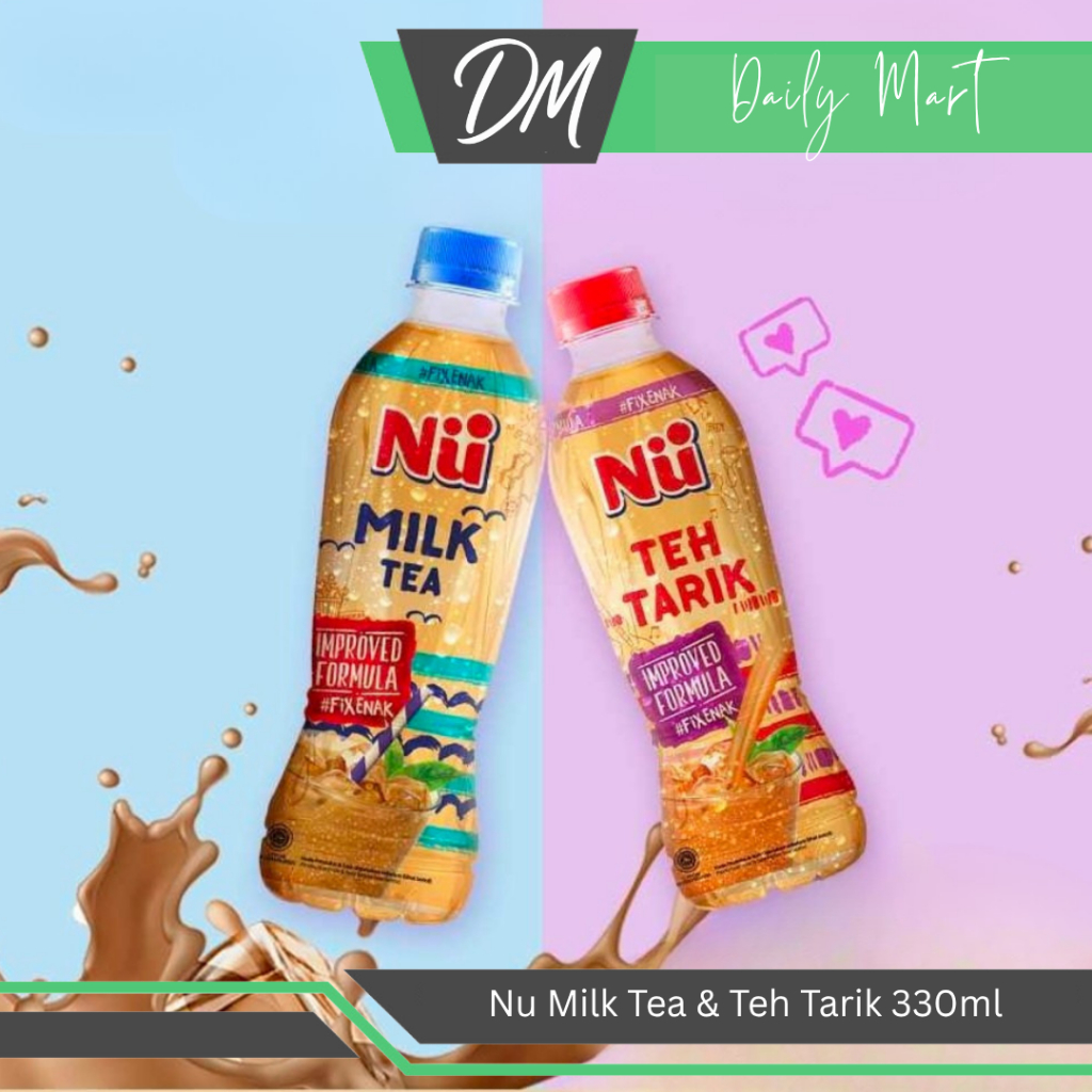 

Nu Green Tea Botol 330ml Milk Tea/Teh Tarik - Minuman Teh Kemasan Rasa Teh Susu Original Murah