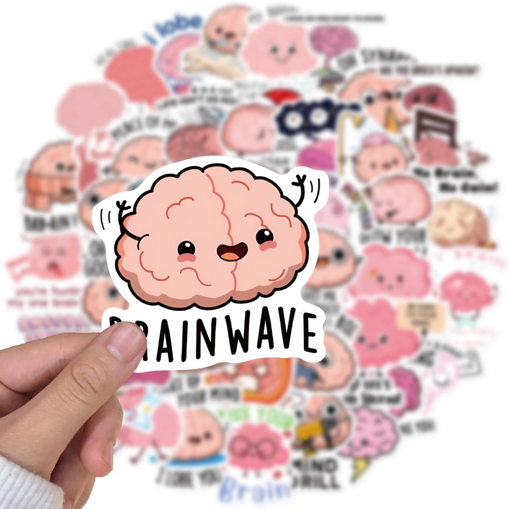 

[50 Pcs] DECO STICKER | STICKER DIY | JURNAL AESTHETIC seri otak kreatif stiker DIY notebook skateboard cangkir air stiker dekoratif