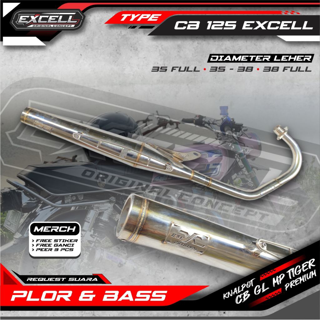 KNALPOT CB 125 EXCELL ORIGINAL UNTUK PNP CB GL SAJA