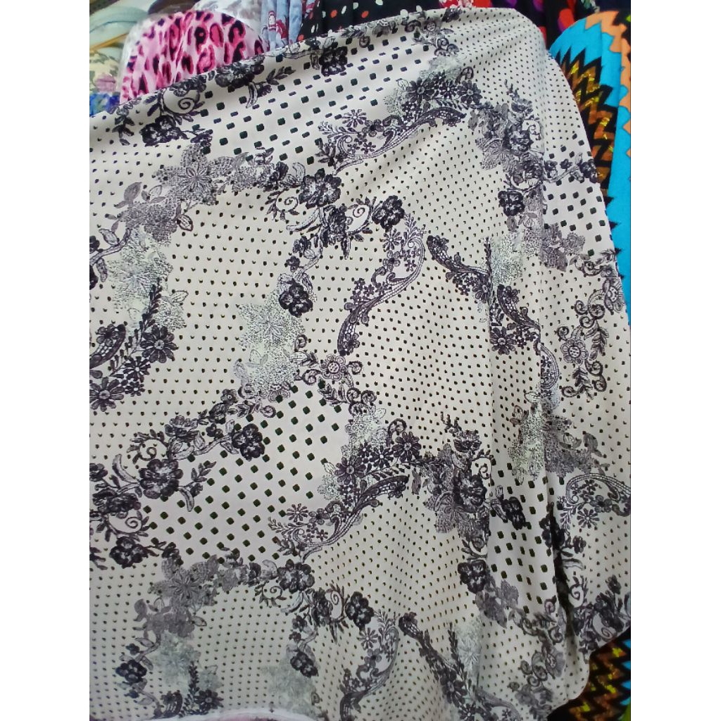 Kain/Bahan moscrepe motif kwalitas premium//Kain moscrepe motif meteran